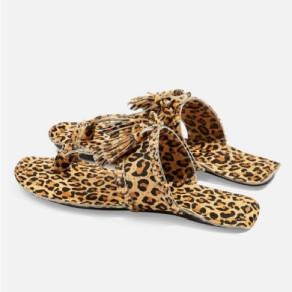 Topshop animal print fleur fringe sandals - Picture 9 of 10